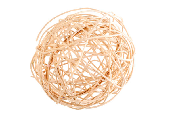 decorative wicker ball isolated on white background. dry twigs rolled in a sphere decorative wicker ball isolated on white background. dry twigs rolled in a sphere. bamboo twist stock pictures, royalty-free photos & images