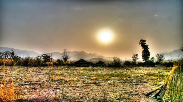 Landscape of the Village of Mbororo aka fulani tribe at sunset , Poli, Cameroon Landscape of the Village of Dowayo tribe at sunset Poli, Cameroon cameroon stock pictures, royalty-free photos & images