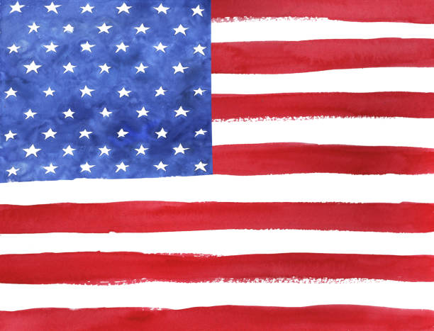istock Watercolor american flag. 987305882