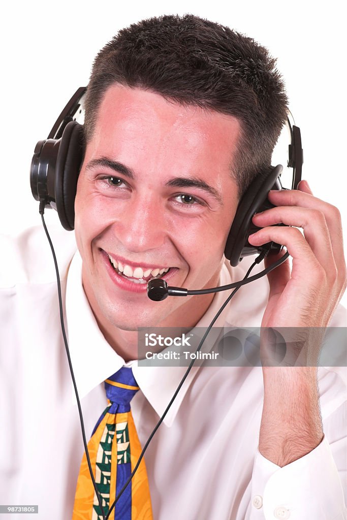 Friendly telephone operator - Royalty-free Alleen mannen Stockfoto