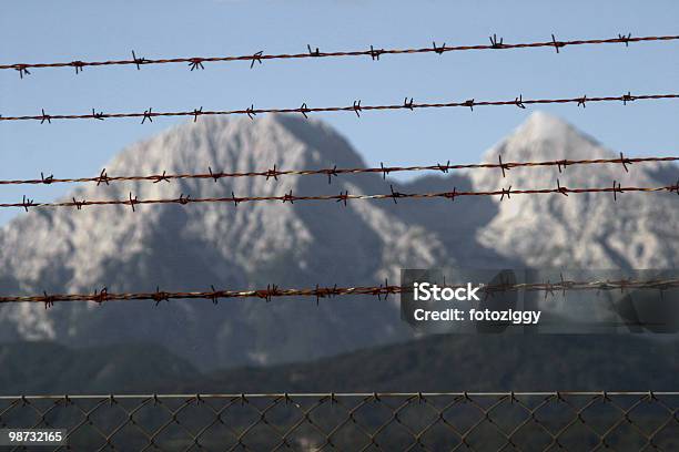 Mountains Stock Photo - Download Image Now - Airport, Barbed Wire, Color Image