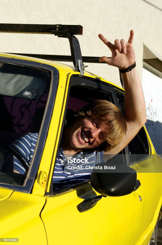 Excited Driver  Car Ownership Stock Photo