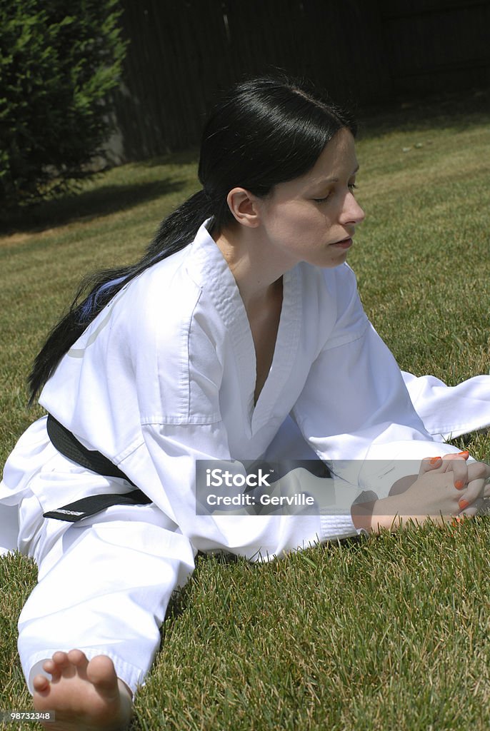 Meditation und stretching - Lizenzfrei Asiatischer Kampfsport Stock-Foto