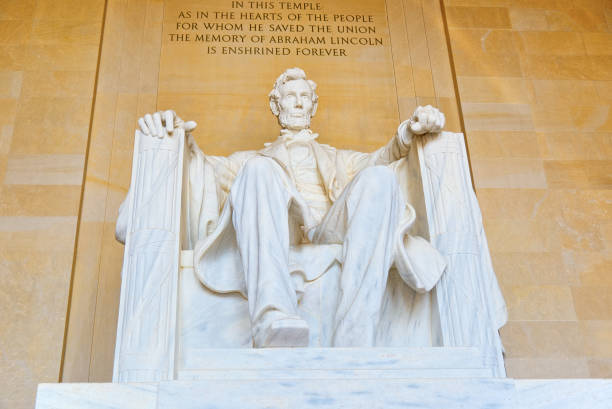 вашингтон, сша, памятник аврааму линкольну. - abraham lincoln washington dc statue president стоковые фото и изображения