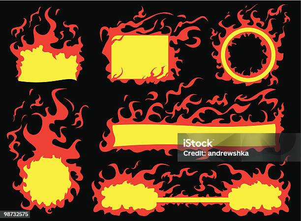 Brûler Image Vecteurs libres de droits et plus d'images vectorielles de Abstrait - Abstrait, Art, Bordure
