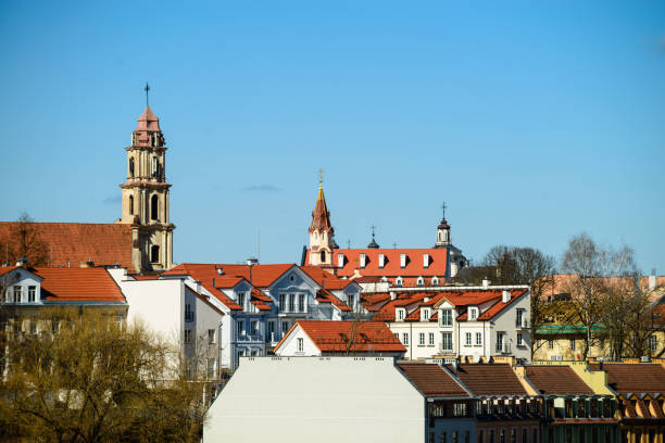 istock Beautiful view from the observation deck of spring Vilnius old t 987343996