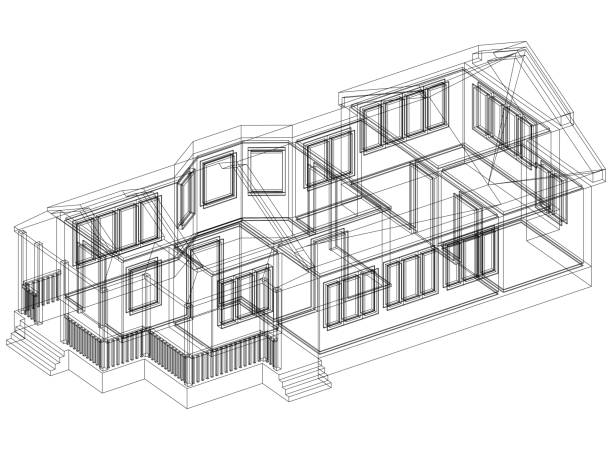 istock House Design Architect Blueprint - isolated 987358896