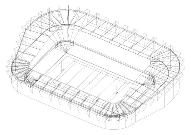 istock football stadium Architect Blueprint - isolated 987359500