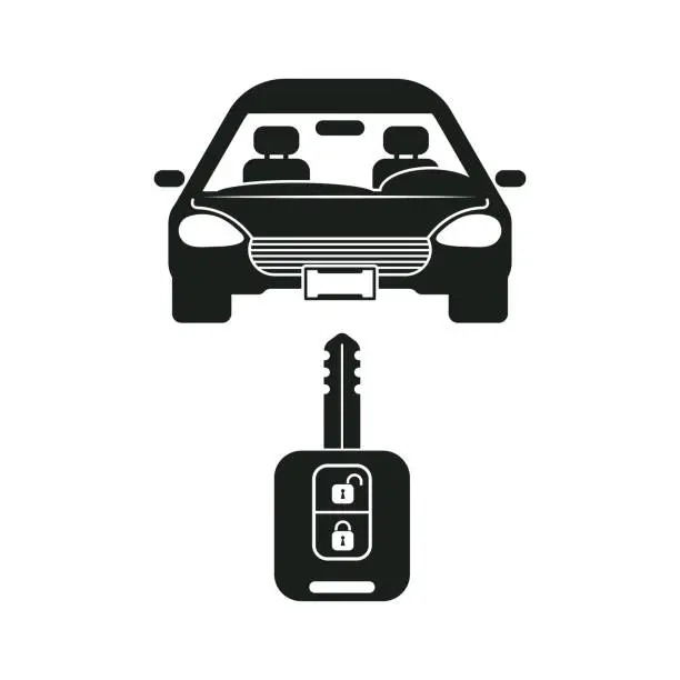 Vector illustration of remote key car