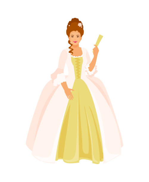 illustrations, cliparts, dessins animés et icônes de mode vecteur rococo - princess queen nobility glamour