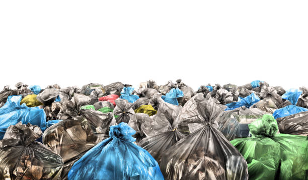 istock A lot of garbage bags on a white background 987384640