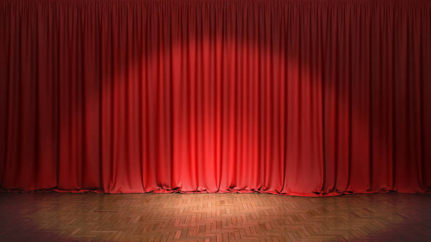 istock The red curtain. 3d illustration 987385260