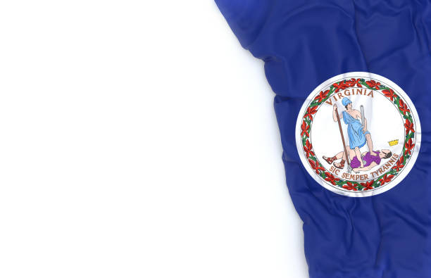 Virginia state flag on white board