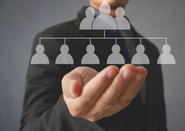 istock Hand touch virtual icon of social network 987404162
