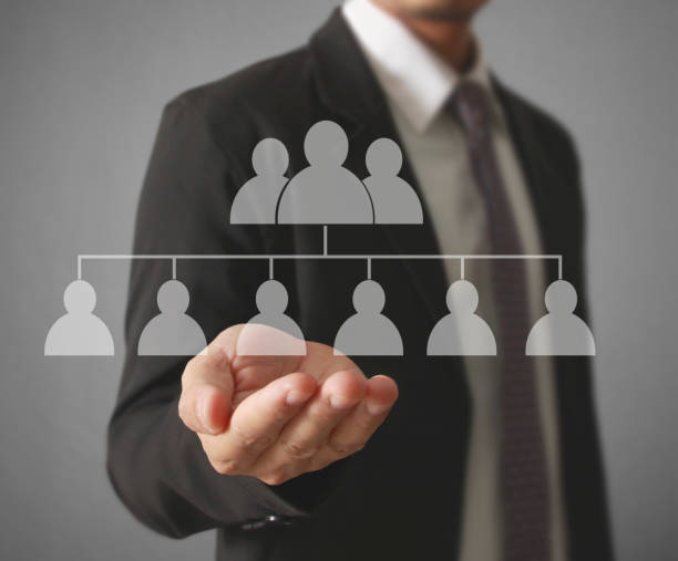 istock Hand touch virtual icon of social network 987404168