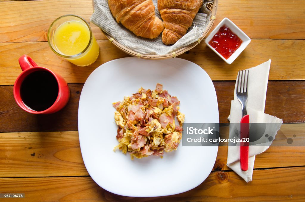 Traditional Eggs And Ham Breakfast Stock Photo - Download Image Now