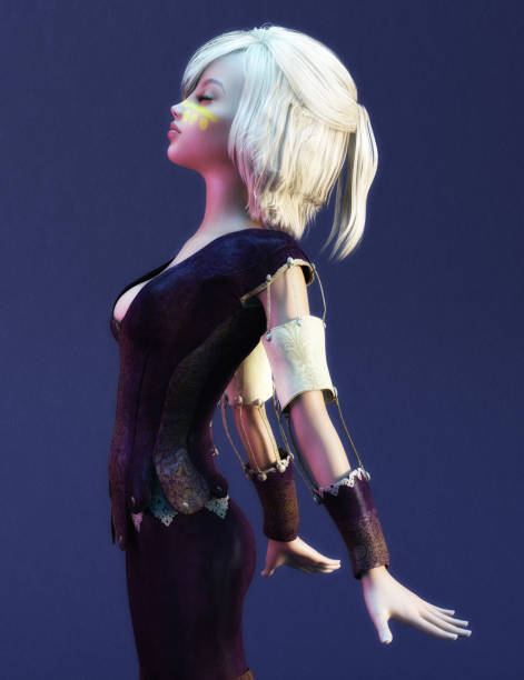 3D Illustration of a Fantasy Woman, Digital Model stock photo