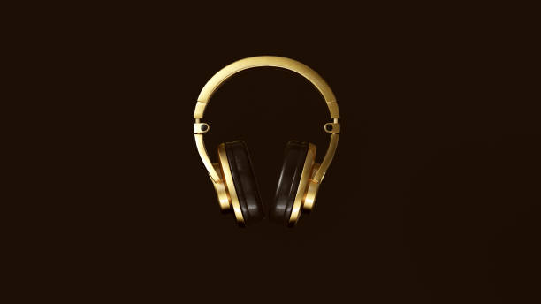 istock Black and Gold Luxury Headphones 987407010