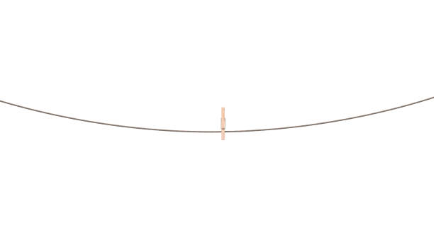 cuerda con ilustración 3d de pinza aislada - pinza de colgar la ropa fotografías e imágenes de stock