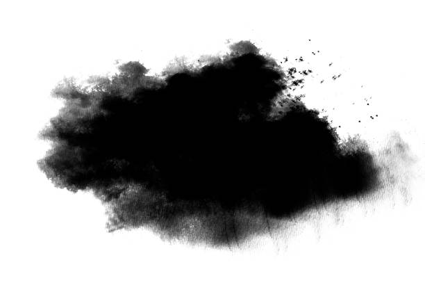 istock Black color patches graphic brush strokes design effect element for background 987413270