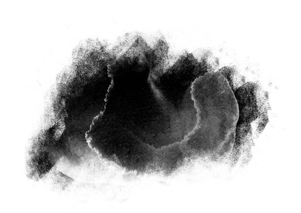 istock Black color patches graphic brush strokes design effect element for background 987413294