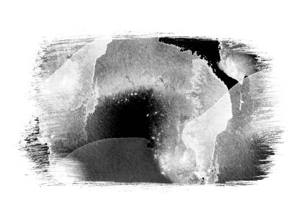 istock Black color patches graphic brush strokes design effect element for background 987413322