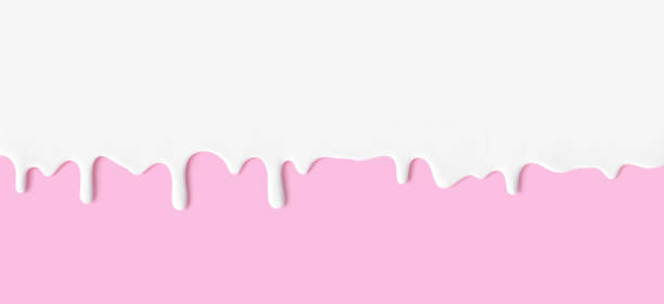 Dripping paint, Yogurt or Milk flowing down Dripping paint, Yogurt or Milk flowing down, isolated vector background. melting stock illustrations