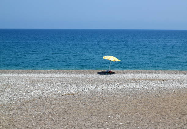 Beach and Sun Umbrella. Antalya, Cirali