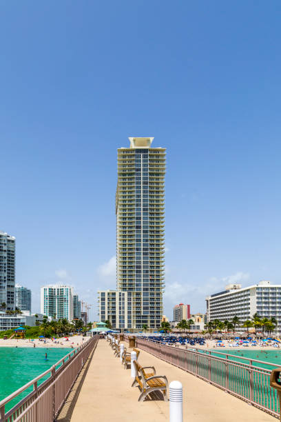 istock view to coastline of Sunny isles Beach, Miami with skyscraper 987543624