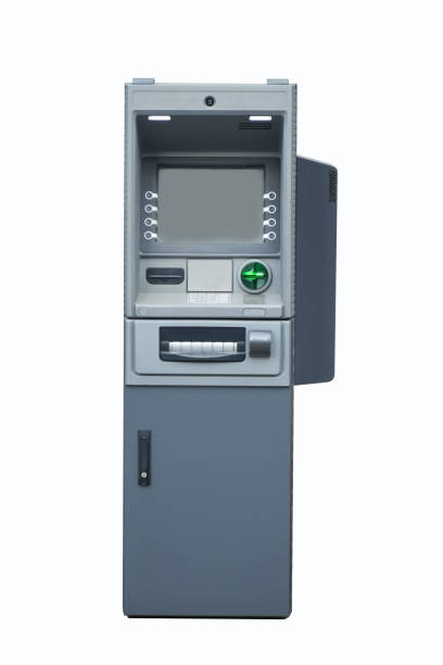 Automated teller machine (ATM) isolated on white Automated teller machine (ATM) isolated on white background. Cashpoint, bancomat exchange teller stock pictures, royalty-free photos & images