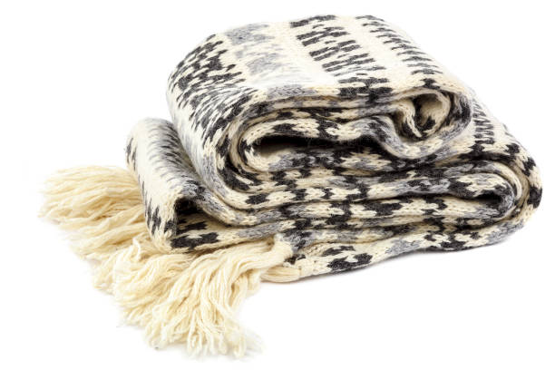 istock Scarf knitted motley on a white background. 987564230