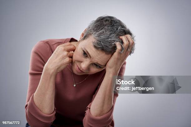 How Will I Know If Im Right Stock Photo - Download Image Now - Anxiety, Scratching, Mature Women