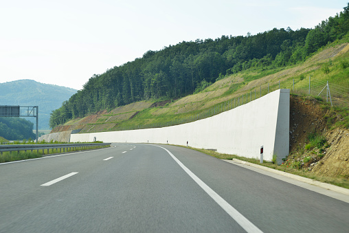 new, modern, winding multiple lane highway