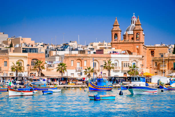 istock Marsaxlokk, Malta - Luzzu boats 987585282