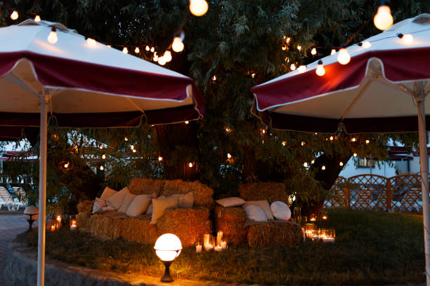 istock place decorated with warm lamps 987590906