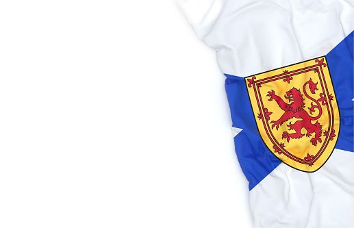 Nova Scotia flag on white board