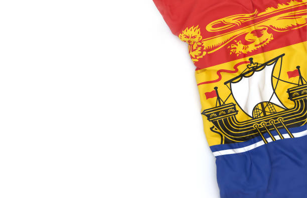 New Brunswick flag on white board