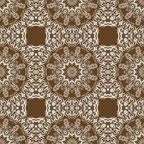 istock seamless lace floral background. Texture for wallpaper, invitation. Vector illustration. Monochrome color. 987605536