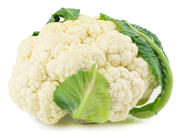 istock Fresh cauliflower isolated on white background with clipping path 987607168