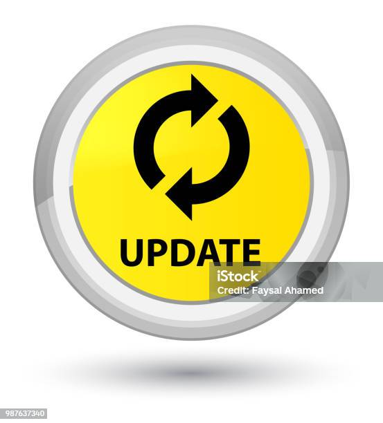 Update Yellow Update Prime Yellow Round Button Stock Illustration - Download Image ...