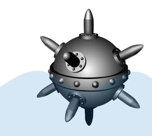 Vector illustration of Naval mine vector illustration