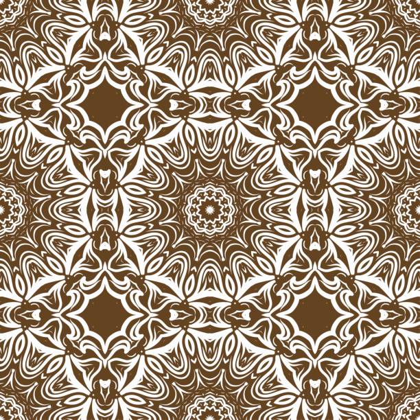 istock Decorative floral wallpaper for interior design. Modern geometric ornament. Seamless vector illustration. 987647786