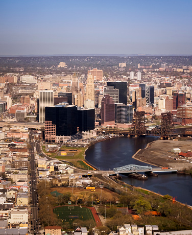 Newark New Jersey skyline - aerial view