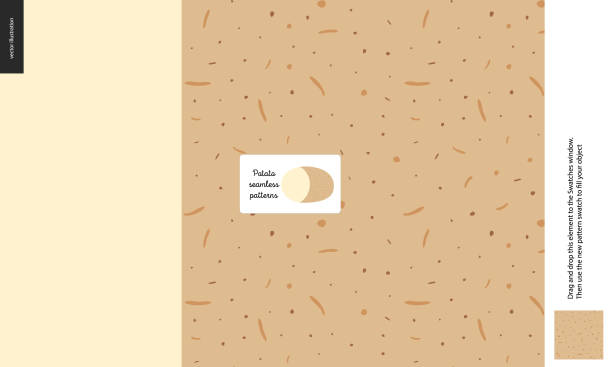 illustrazioni stock, clip art, cartoni animati e icone di tendenza di modelli alimentari, patate - patata cruda