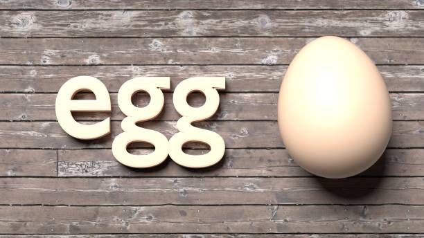 istock Egg - teach your kids vocabulary by using flash cards, 3d illustration 987656224