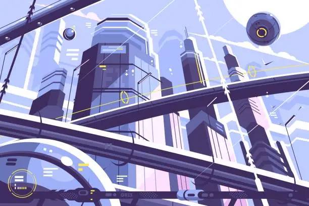 Vector illustration of City metropolis of future