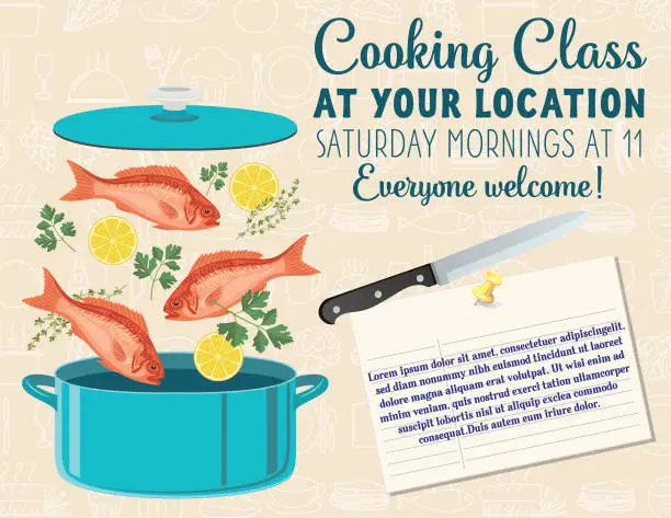 Vector illustration of Cooking Class template