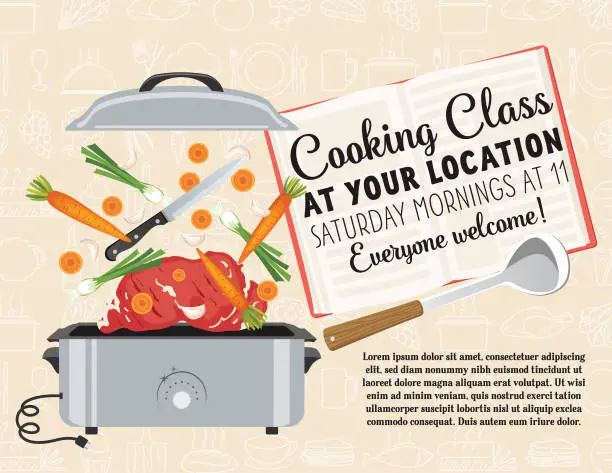 Vector illustration of Cooking Class template