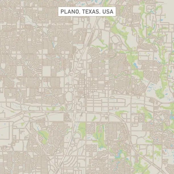 Vector illustration of Plano Texas US City Street Map