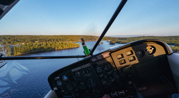 hidroavião - vista da cabina - fotografias e filmes do acervo